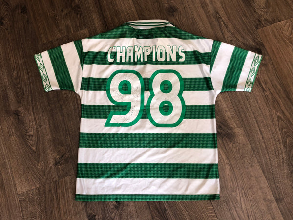 Celtic Umbro 2000 Home Football Shirt - Green/White - XL – Headlock