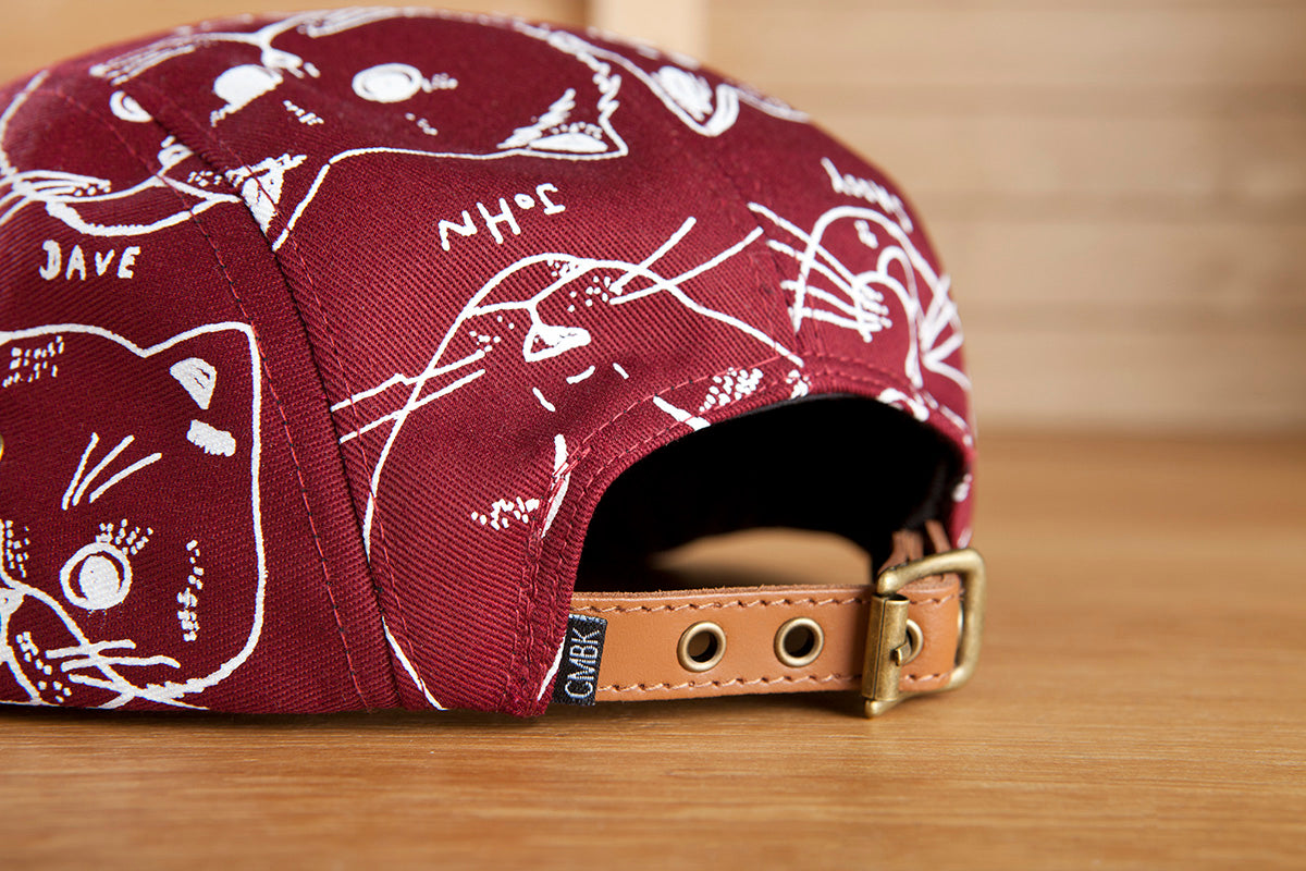 CMBK Cat Hat 5 Panel Cap (Burgundy)