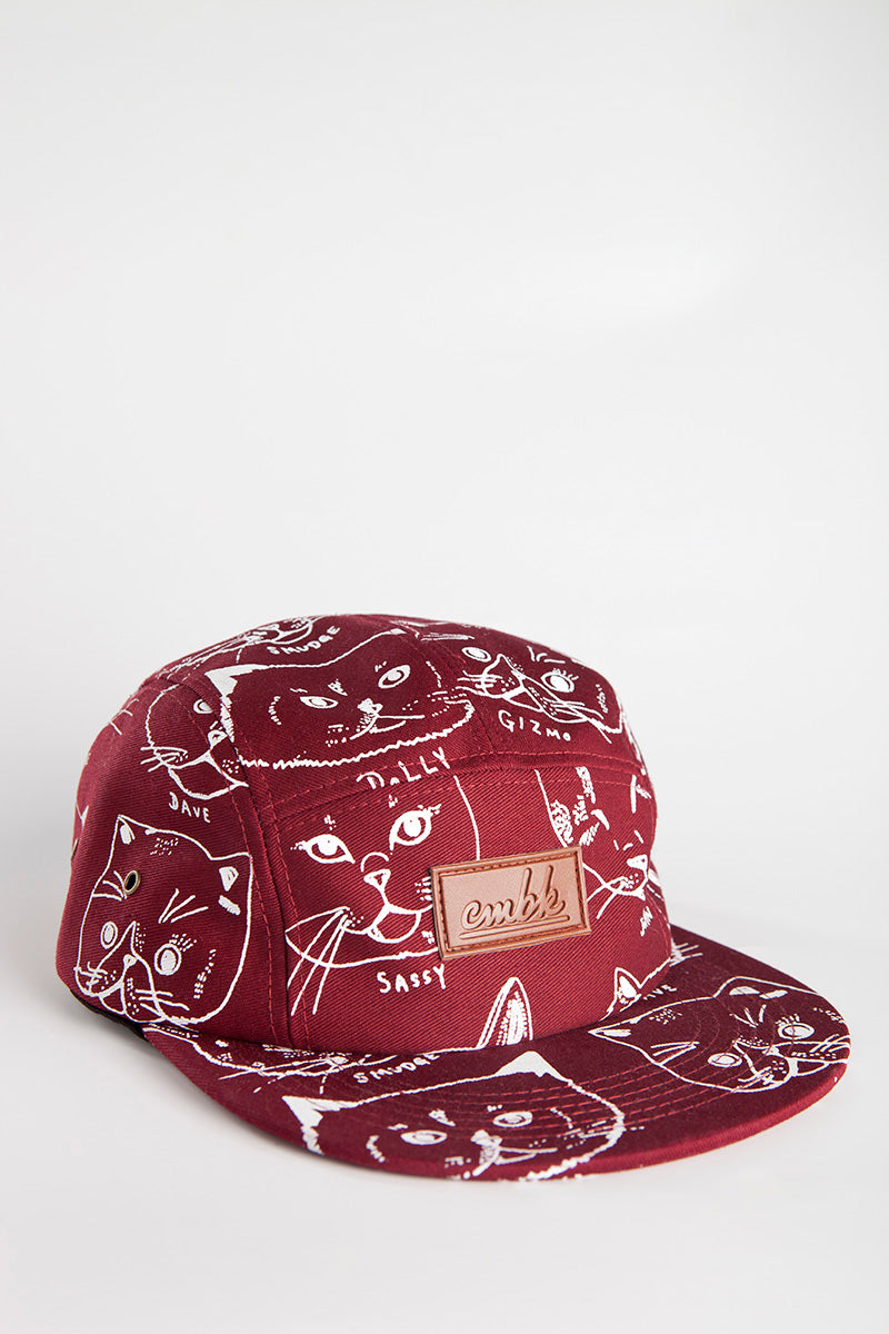 CMBK Cat Hat 5 Panel Cap (Burgundy)