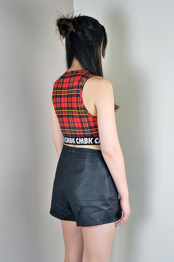 Vintage Black Real Leather Shorts Legs
