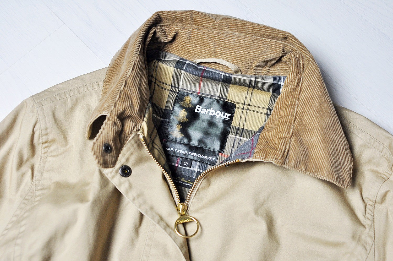 Vintage Original Barbour Tartan Tanned New Market Hunting Lightweight Jacket