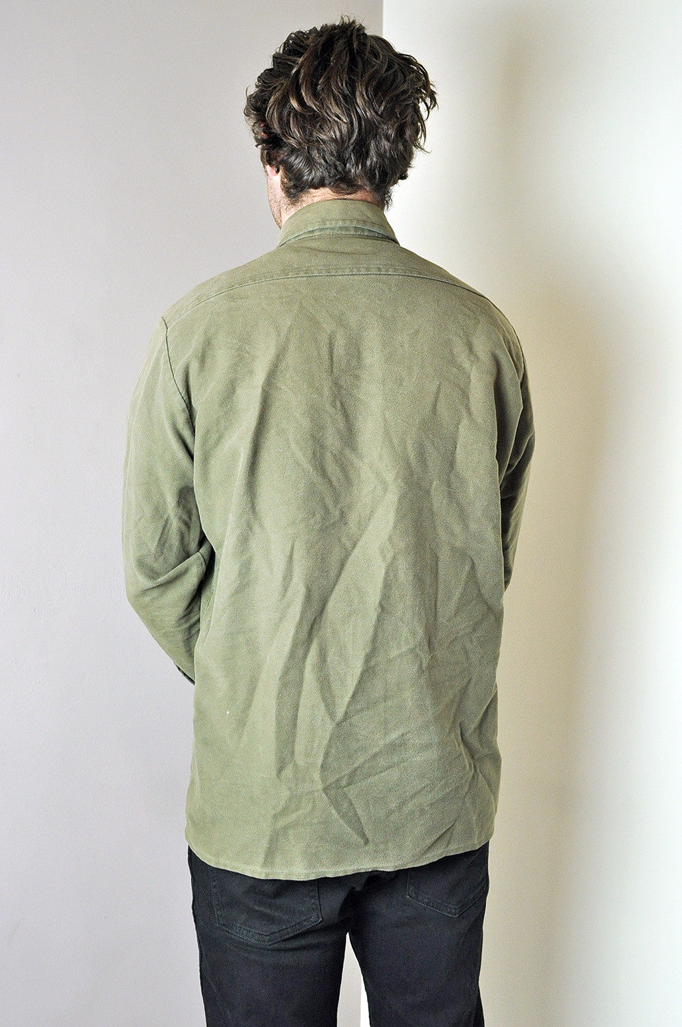 Vintage Barbour Khaki Green Button Up Long Sleeve Shirt