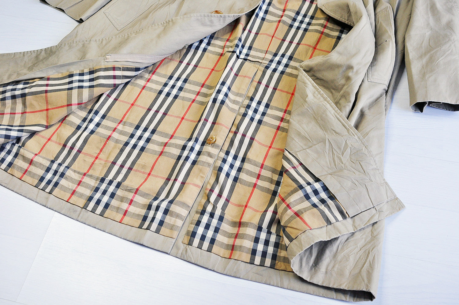 Vintage Burberry Nova Checked Raglan Sleeve Tanned Mac/Trench Coat Jacket
