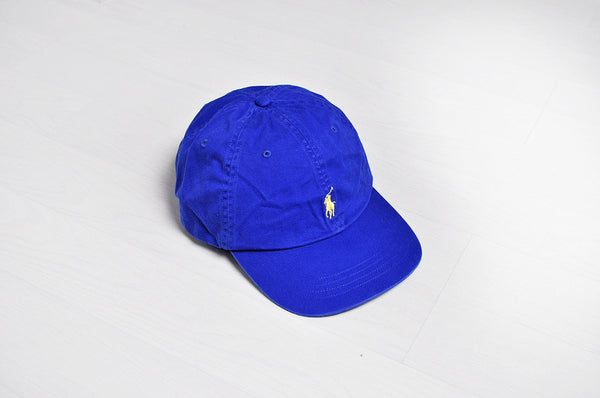 Vintage Ralph Lauren Polo Blue/Yellow Pony 6 Panel Cap/Hat