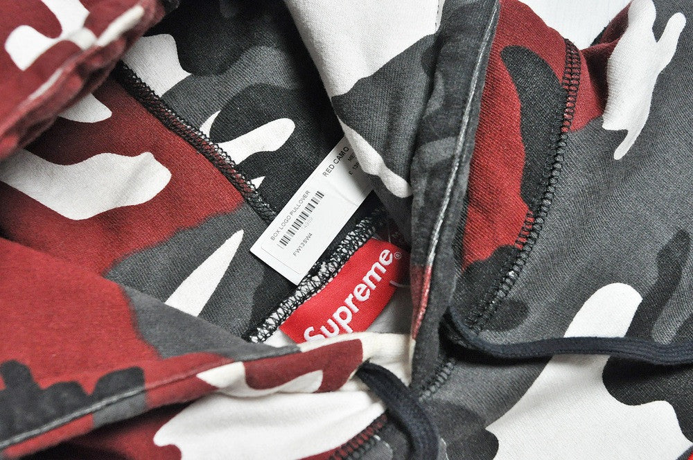 Supreme Red Camo Box Logo Hoodie