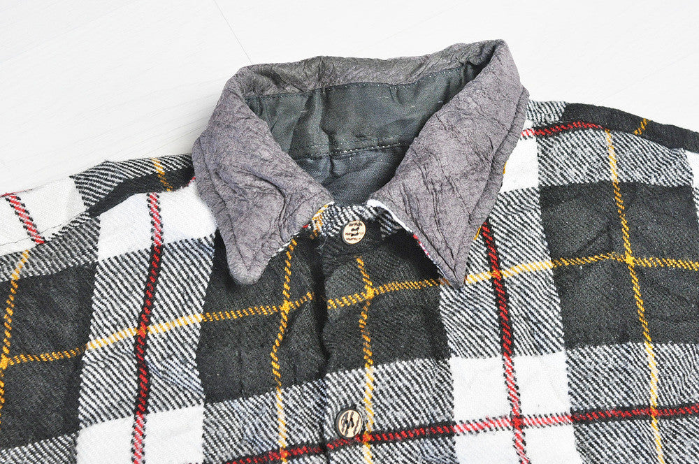 Vintage Black/White Check Flannel Long Sleeve Over Shirt