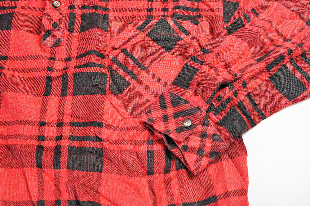 Vintage GAP Half Way Buttoned Granddad Collar Red Over Shirt