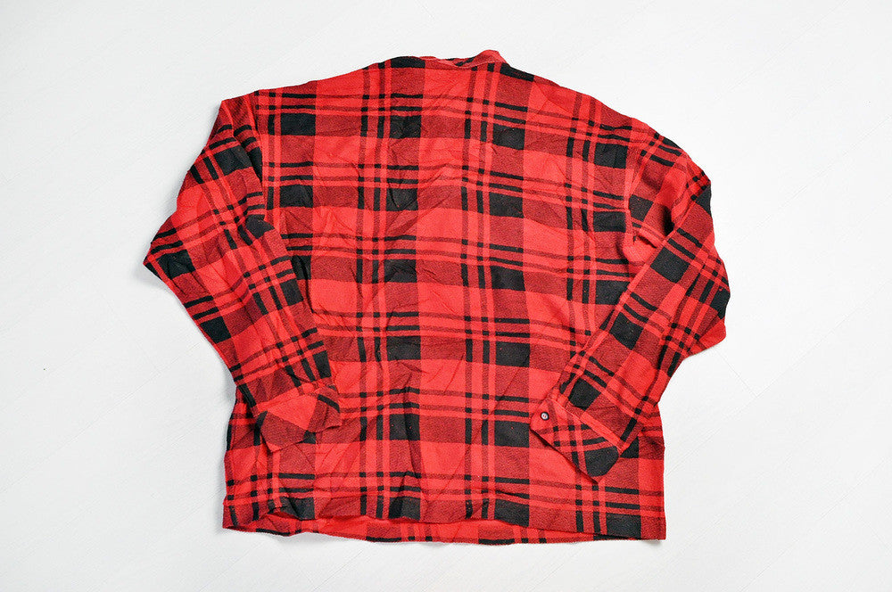 Vintage GAP Half Way Buttoned Granddad Collar Red Over Shirt