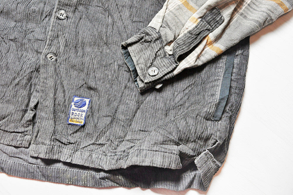 Vintage Brown Corduroy/Tanned Checked Plaid Long Sleeve Heavy Over Shirt
