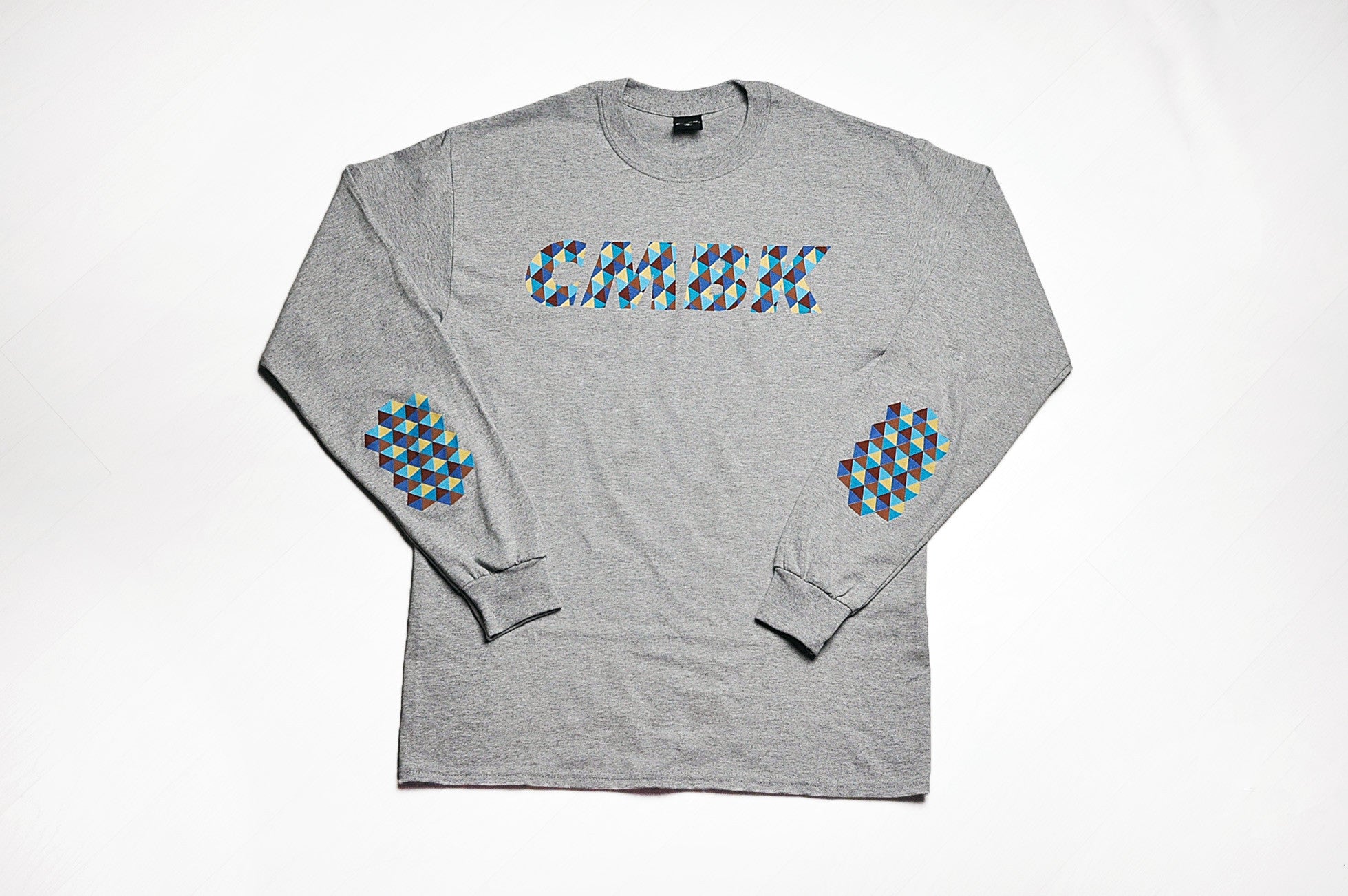 CMBK Blue Harlequin Grey Long Sleeve Tee