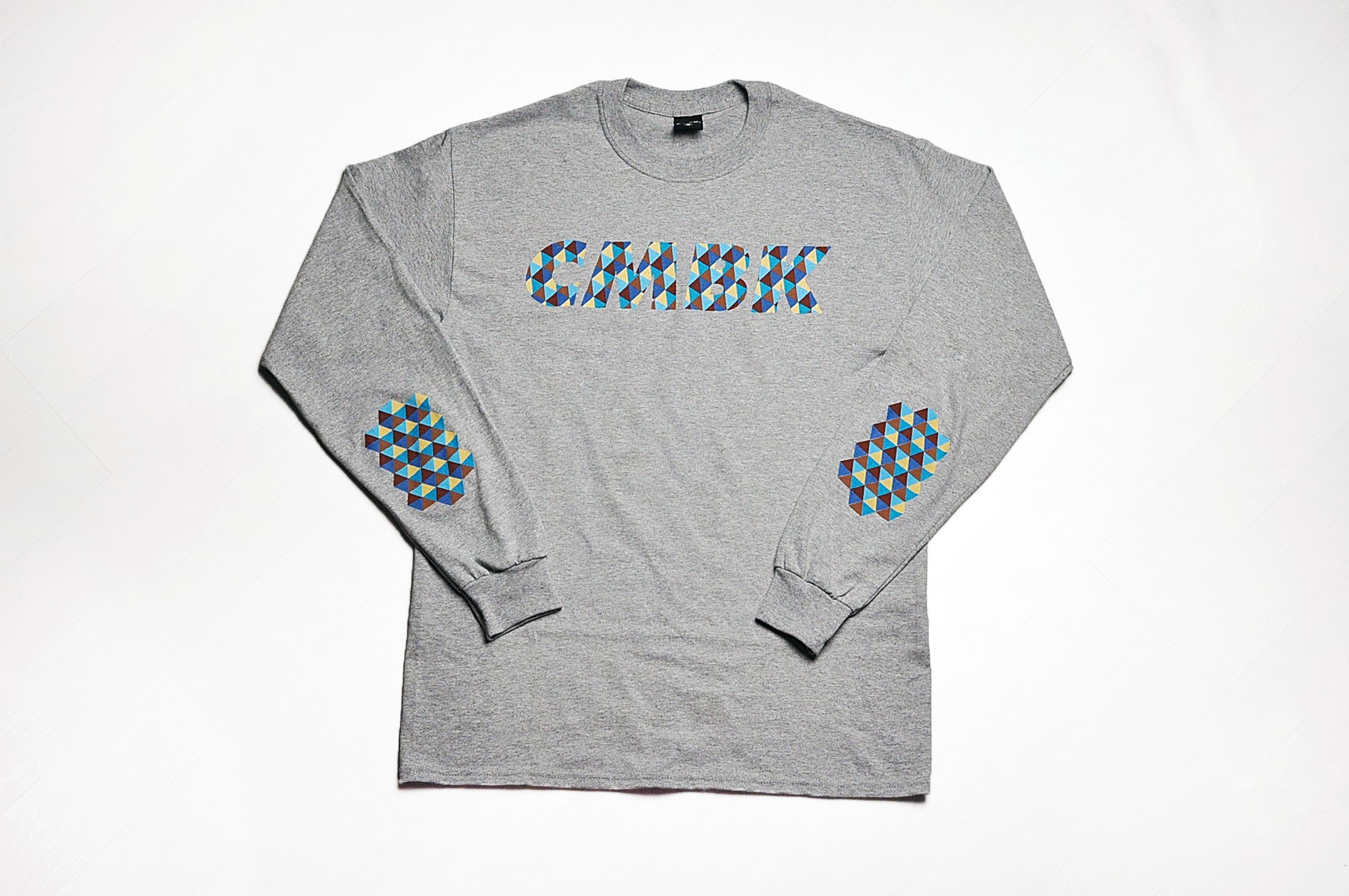 CMBK Blue Harlequin Grey Long Sleeve Tee