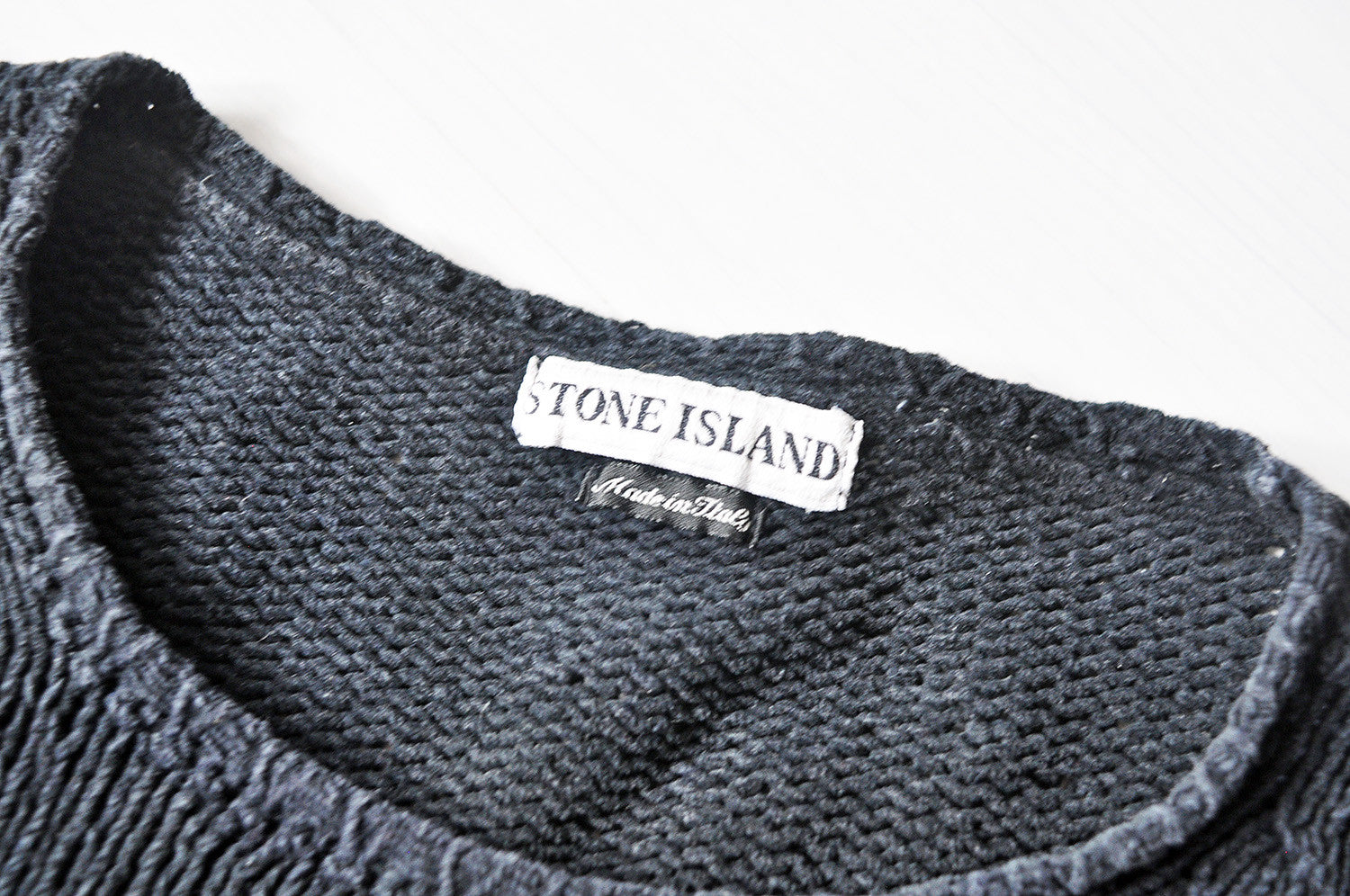 Vintage Stone Island Black Knit Drop Shoulder Jumper