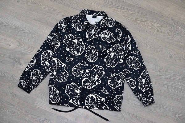 CMBK Black Hamsa Pattern Pattern Coach Jacket