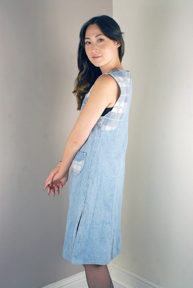 Vintage Denim Long Dungarees Dress