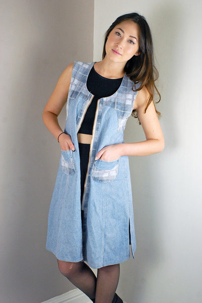 Vintage Denim Long Dungarees Dress
