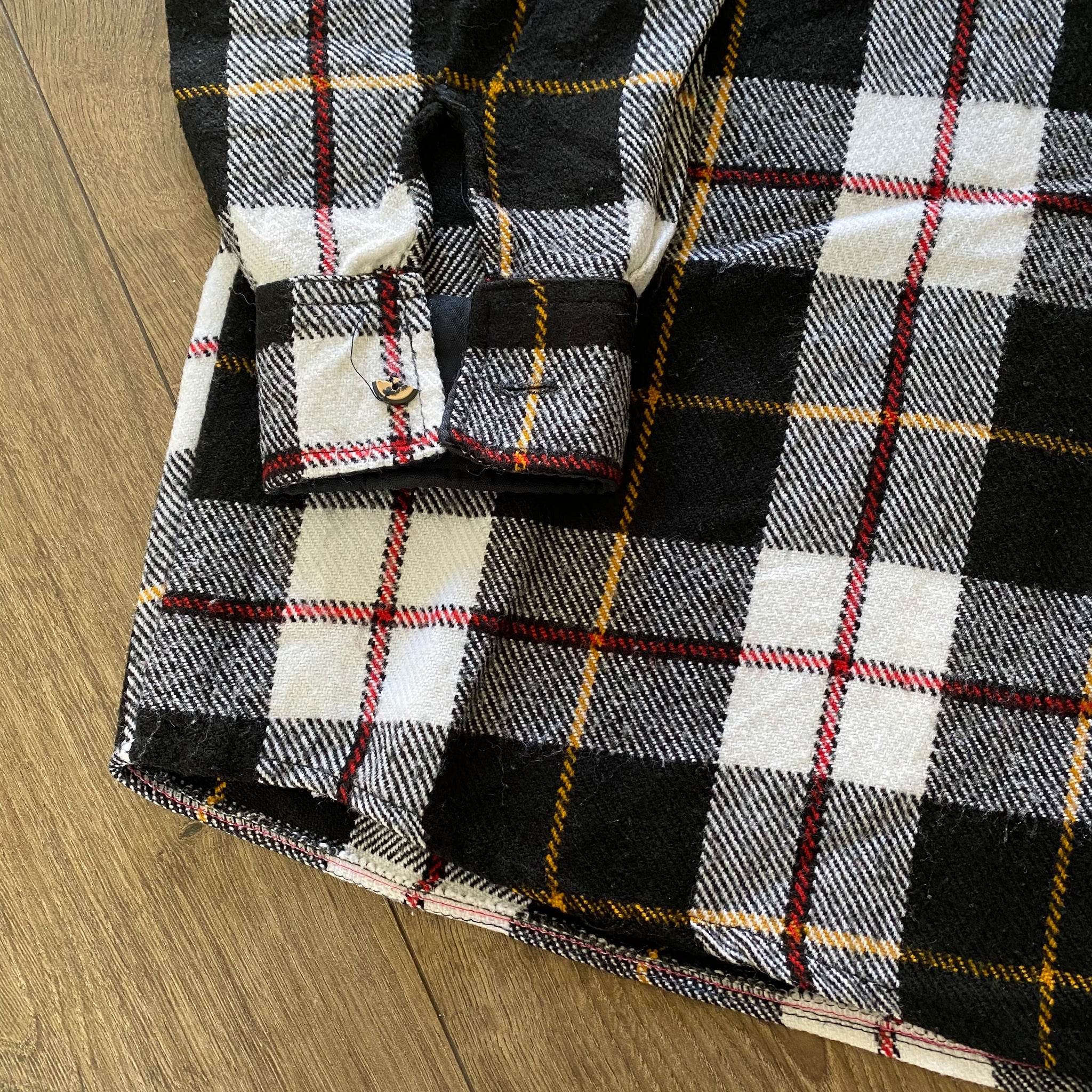 Vintage Plaid Flannel Black Checkered Over Shirt