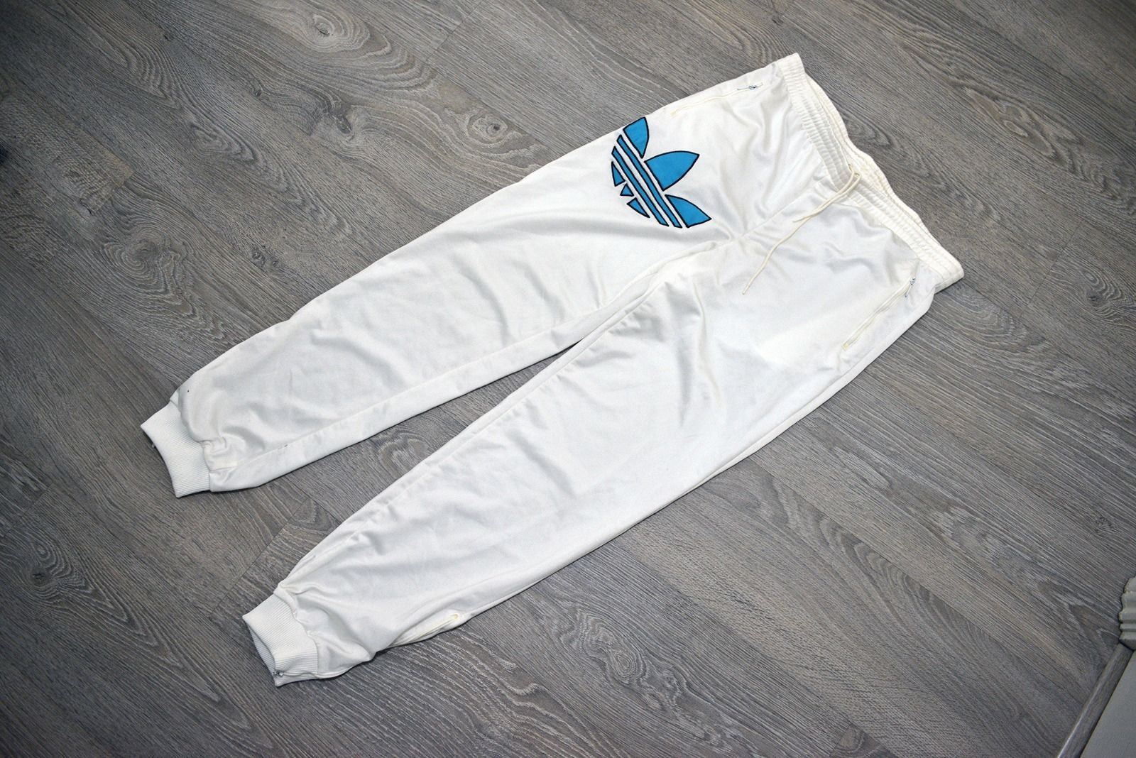 Vintage Adidas Big Logo White Track Pants/Bottom